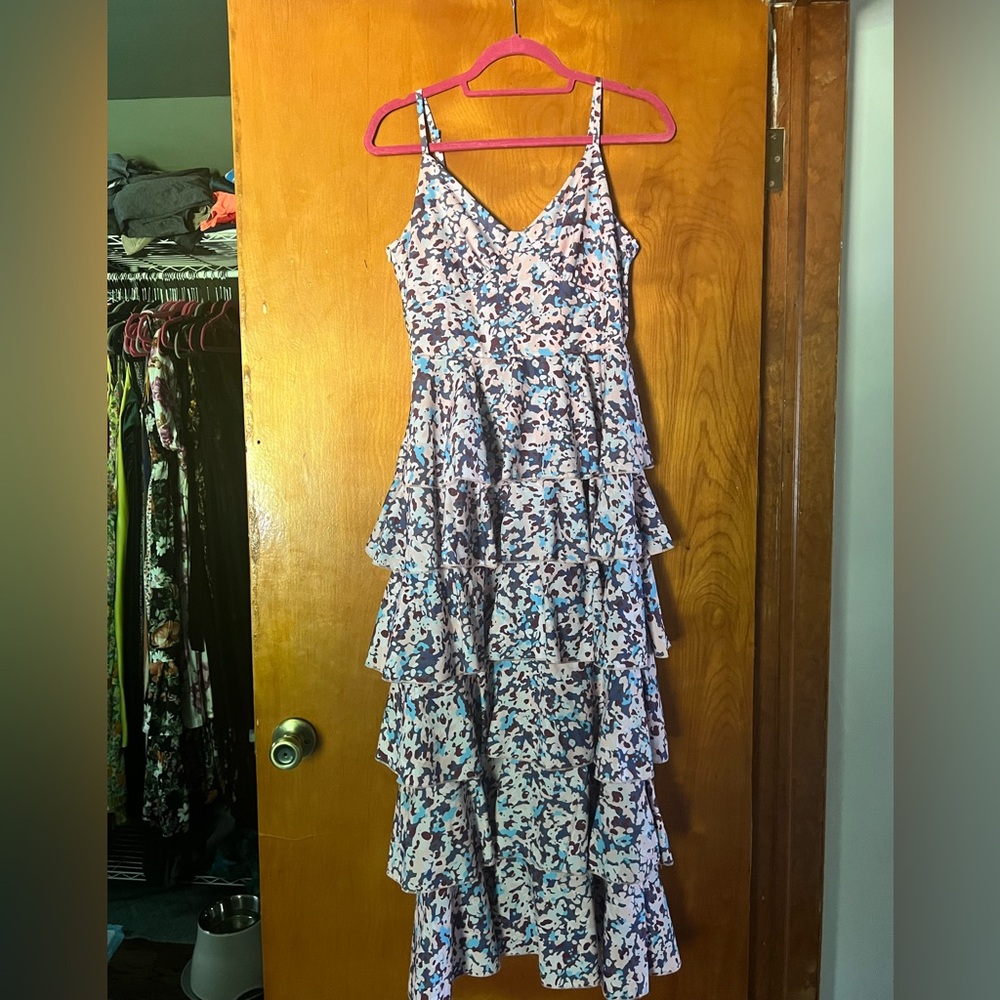 Amazon Purple & Blue Sleeveless Maxi Dress with V-Neck